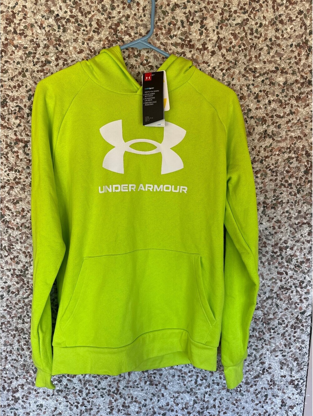 Under Armour Boys Rival Fleece Hoodie YXL Lime Green NWT 1357585